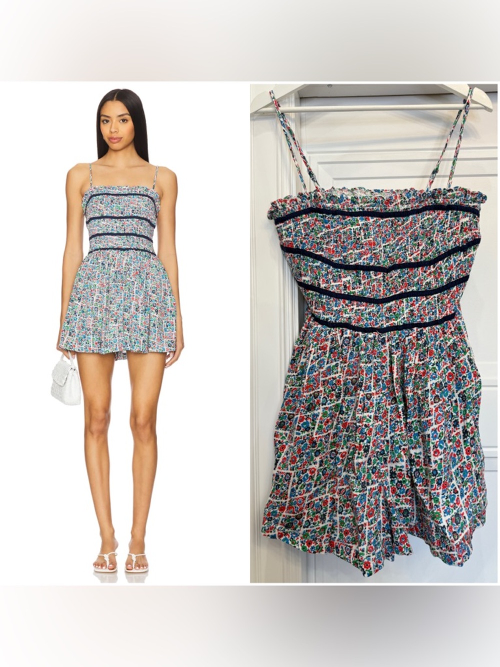 NWT Free People Bali Checked Out Printed Dress Gardenia Combo Small Retail $128